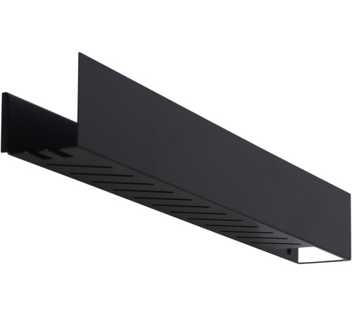 Полка Aquanet Магнум Н 90x12 черная матовая, с крючками