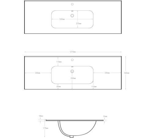 Раковина Aquanet Flat 120 черная матовая