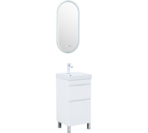 Тумба под раковину Aquanet Слим 40 напольная, белый сатин