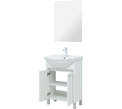 Тумба под раковину Aquanet Донна 60 белый глянец