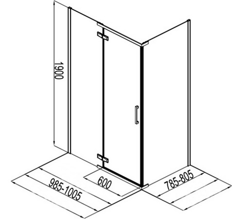 Душевой уголок Aquanet Logic RC1000 AE32-S-100x80U-CT 1000x800, прозрачное стекло