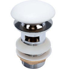 Донный клапан Aquanet белый матовый, с переливом