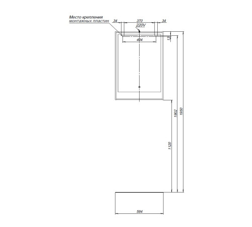 Зеркало Aquanet Милан 60 белый глянец
