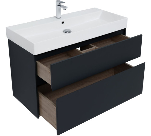 Тумба под раковину Aquanet Бруклин 100 антрацит матовый