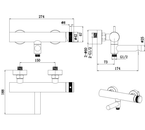 Смеситель для ванны Allen Brau Priority 5.31B10-BN никель браш