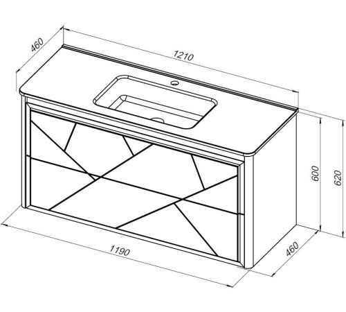 Тумба под раковину Allen Brau Paris 120 1.360003.AM антрацит матовый