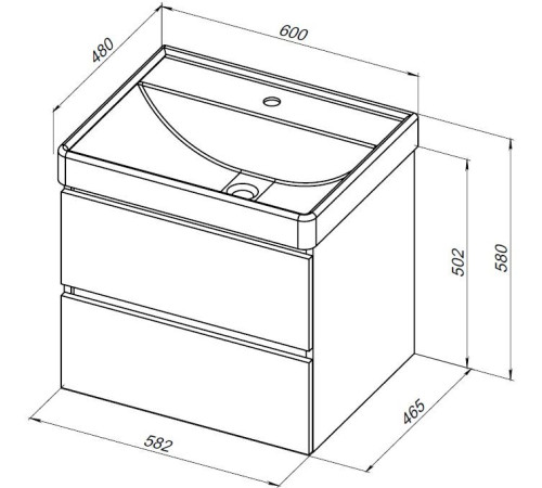 Тумба под раковину Aquanet Вега 2.0 60 мисти грин