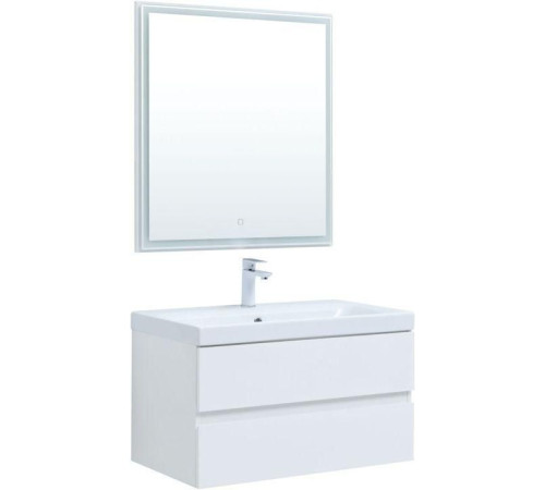 Мебель для ванной Aquanet Беркли 80 белый глянец (2 ящика)