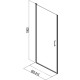 Душевая дверь Aquanet Cinetic AE12-N-90H190U-CT 900, прозрачное стекло