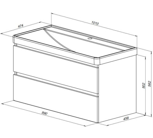 Тумба под раковину Aquanet Вега 2.0 100 мисти грин