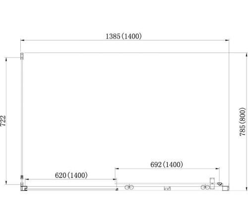 Душевой уголок Aquanet Alfa NAA1131 140x80, прозрачное стекло