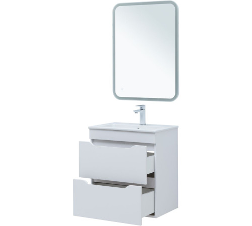 Тумба под раковину Aquanet Практика 60 белый глянец