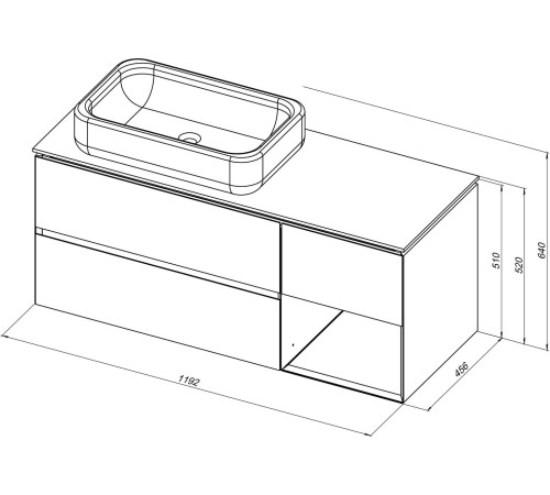 Тумба под раковину Allen Brau Infinity 120 1.21005.PWM L папирус матовый