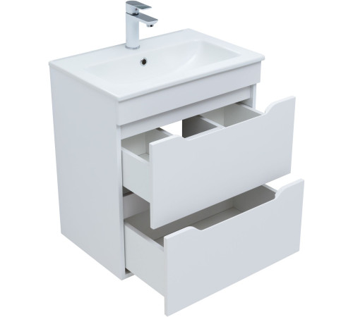 Тумба под раковину Aquanet Практика 60 белый глянец