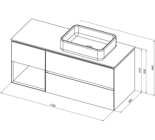 Тумба под раковину Allen Brau Infinity 120 1.21007.AM R антрацит матовый