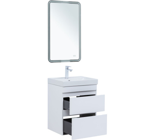 Тумба под раковину Aquanet Слим 50 белый сатин