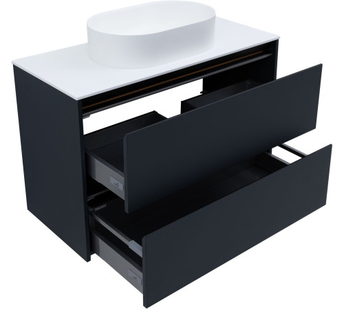 Тумба под раковину Allen Brau Activity 100 1.34006.AM антрацит матовый/черный браш