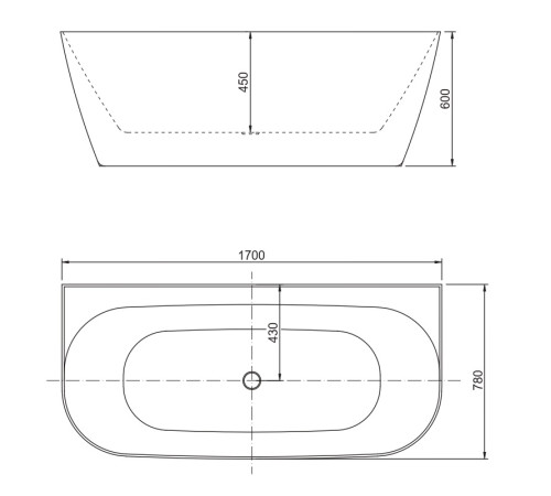 Акриловая ванна Allen Brau Priority 3 170x78 2.31003.21/BGM