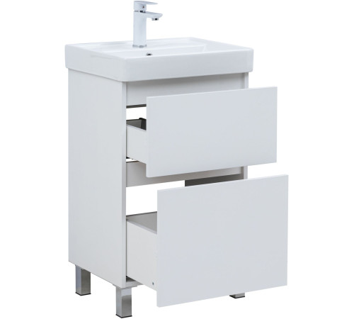 Тумба под раковину Aquanet Вега 50 напольная, белый глянец
