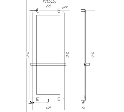 Полотенцесушитель электрический Allen Brau Infinity 120x44 с рейлингом и креплением, медь браш