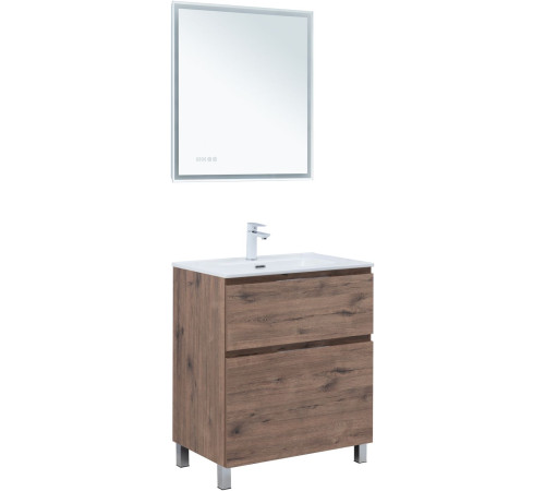 Тумба под раковину Aquanet Алвита New 70 напольная, дуб веллингтон табак