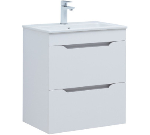 Тумба под раковину Aquanet Практика 60 белый матовый (2 ящика)