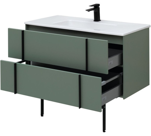 Тумба под раковину Allen Brau Reality 100 1.32007.CGM олива матовый