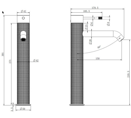 Смеситель для раковины Allen Brau Priority 4.0 5.31С02-31 черный матовый