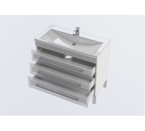 Тумба под раковину Aquanet Верона 100 белый (напольная 3 ящика)