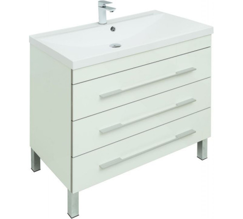 Тумба с раковиной Aquanet Верона 90 белый (напольная 3 ящика)