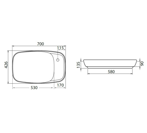 Раковина накладная Allen Brau Liberty 4.32012.21 белый матовый