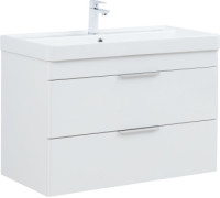 Тумба под раковину Aquanet Ирис New 90 белый глянец