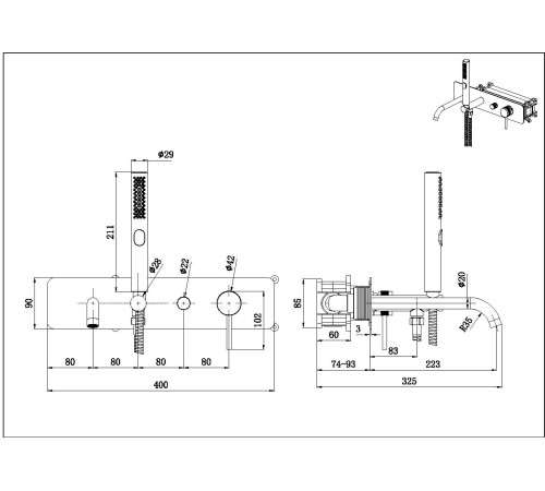Смеситель для ванны Allen Brau Priority 5.31A05-GB (с внутренней частью) золото
