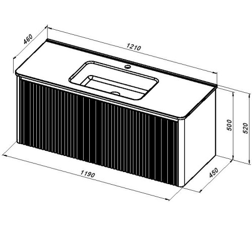 Тумба под раковину Allen Brau Gravity 120 1.370019.CGM олива матовый