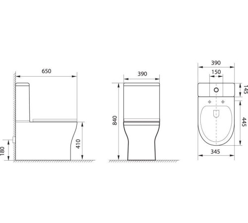 Унитаз с бачком напольный Aquanet Rimless Roll-C CL-12249B