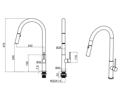 Смеситель для кухни Allen Brau Sprungfeder 5.60002-SS сталь браш