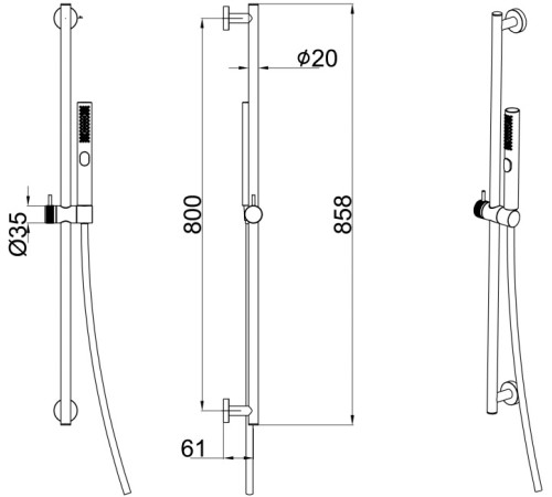 Душевой гарнитур Allen Brau Priority 5.31010-00 хром