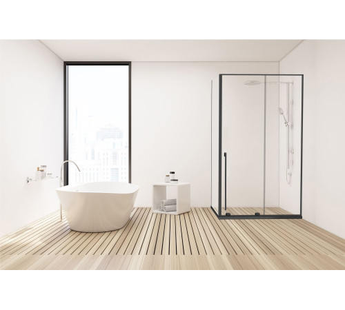 Душевой уголок Allen Brau Fantasy 130x80 3.11007.31 + 3.11012.31 черный матовый