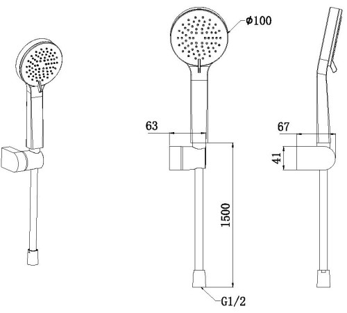 Душевой гарнитур Allen Brau Eclipse 5.E1005-BN никель браш