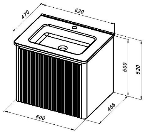 Тумба под раковину Allen Brau Gravity 60 1.370016.WM белый матовый