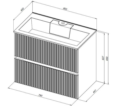 Тумба под раковину Aquanet Джейн 80 маренго