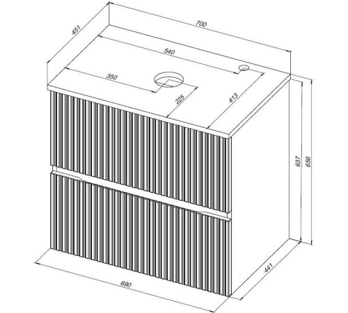 Тумба под раковину Aquanet Джейн 70 маренго