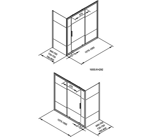 Шторка на ванну Aquanet Practic AE10-B-160H150U-CP, прозрачное стекло