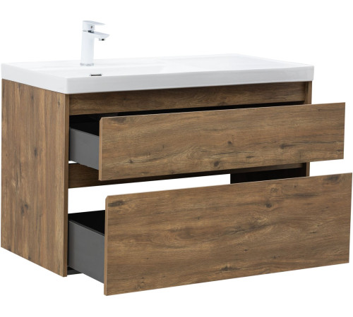 Тумба под раковину Aquanet Nova Lite 2.0 100 дуб рустикальный, левая