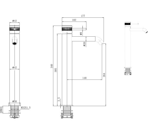 Смеситель для раковины Allen Brau Priority 5.31A02-BN никель браш