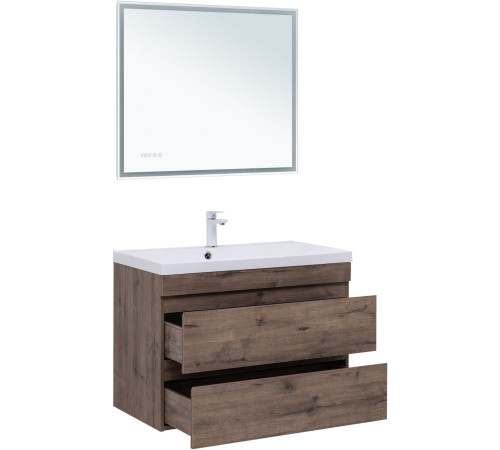 Тумба под раковину Aquanet Нота New 90 дуб веллингтон табак