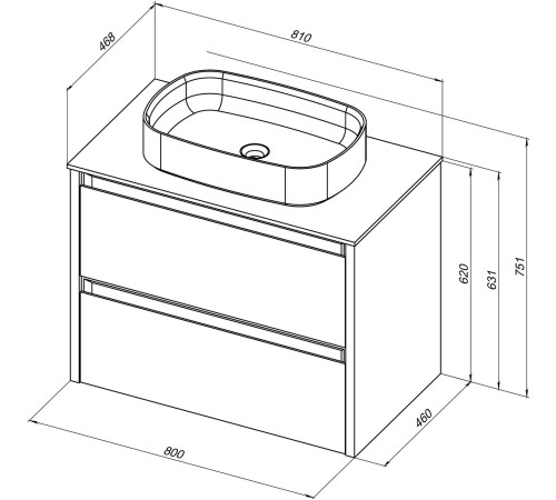 Тумба под раковину Allen Brau Fantasy 80 1.11001.WM 2.0 белый матовый