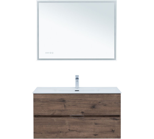 Тумба под раковину Aquanet Алвита New 100 2 ящика, дуб веллингтон табак