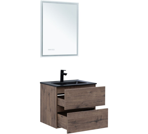 Тумба под раковину Aquanet Алвита New 60 2 ящика, дуб веллингтон табак