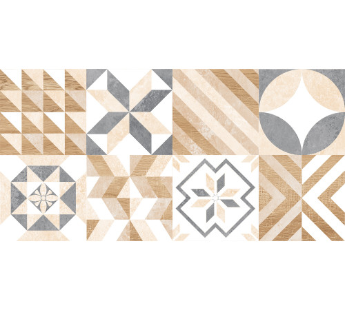 GT129VG Плитка настенная Marmaris белая пэчворк матовая 25x50